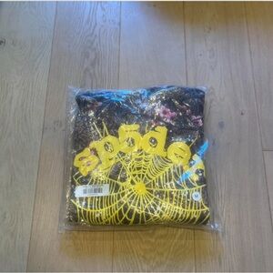 Spider Black Sweatshirt with Yellow and Pink Accents